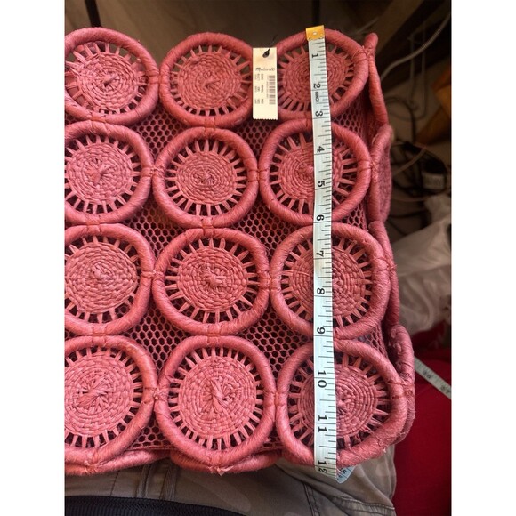 Madewell Straw Catania Tote Sweet Dahlia Woven Circle Medallion Summer Bag NWT - Picture 10 of 10